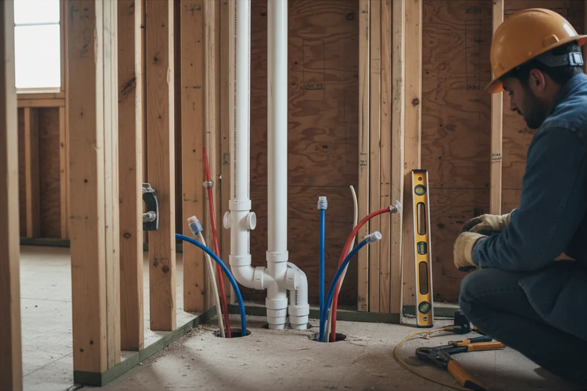 Drain and supply rough-in during Garbage Disposal Repair in Kilbourne